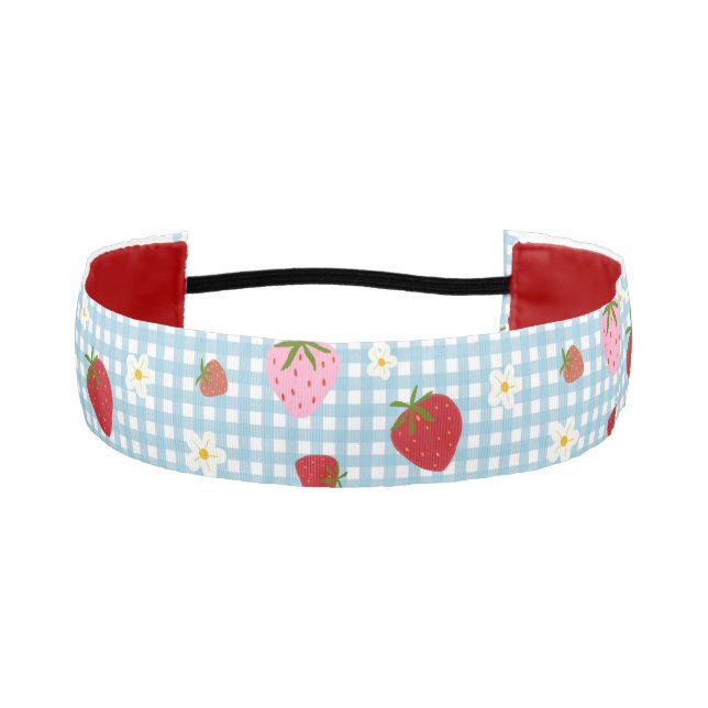 Strawberry and Flower Seamless Pattern  Athletic Headband (Front)