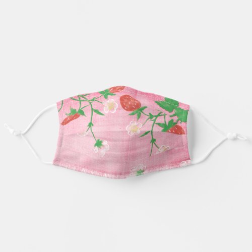 strawberry and flowers adult cloth face mask