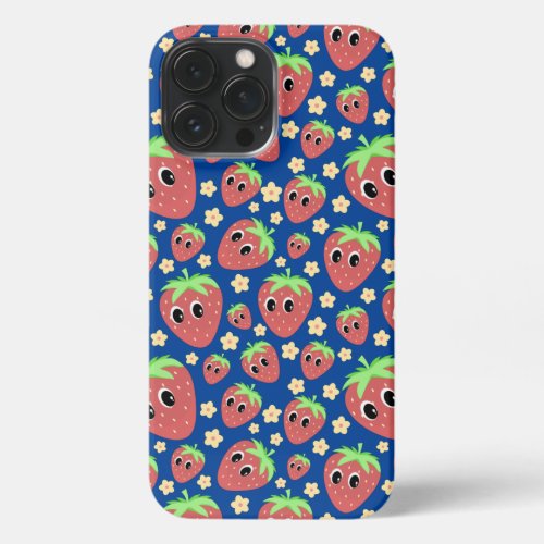 Strawberry And Flowers iPhone 13 Pro Max Case