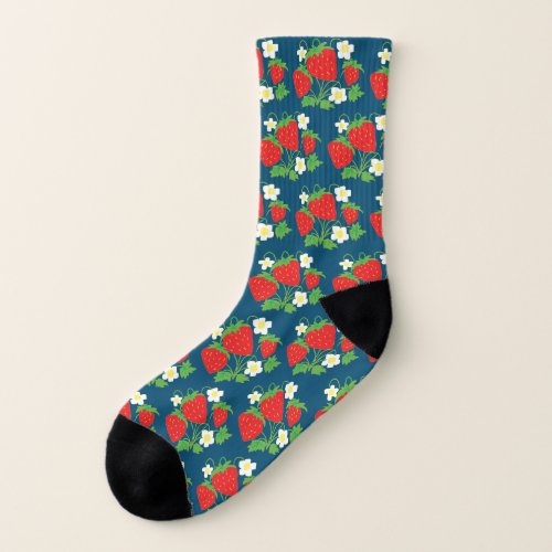 Strawberry and Flowers Pattern Socks