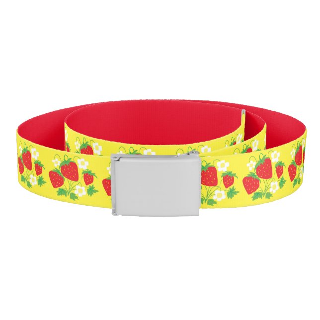 Strawberry and Flowers Yellow Pattern Belt (Coil)