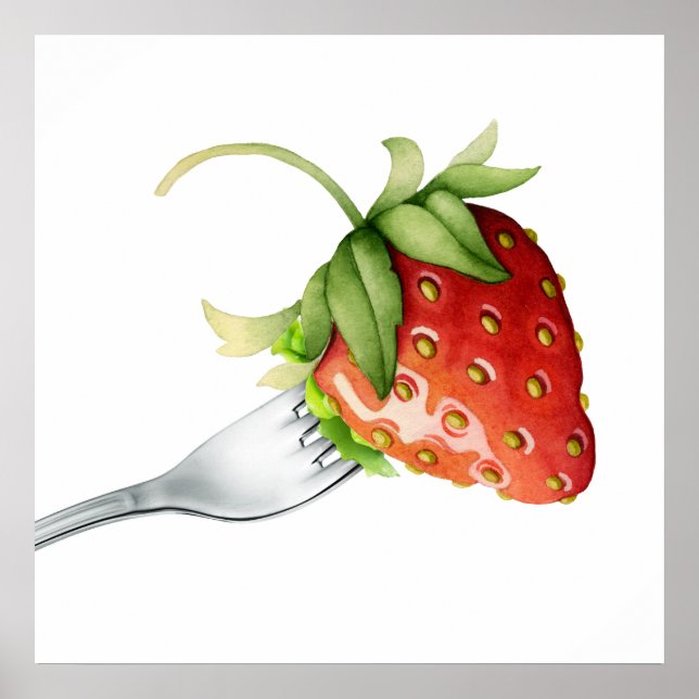Strawberry and Fork Poster - SRF (Front)