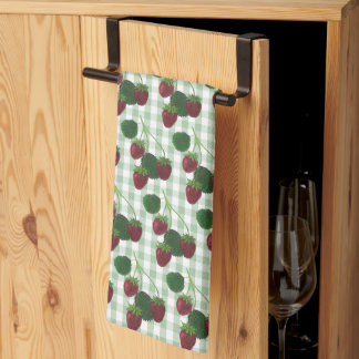 Strawberry And Gingham Kitchen Towel