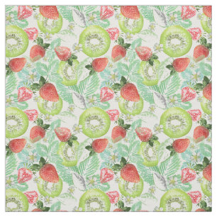 Strawberry and kiwi. fabric