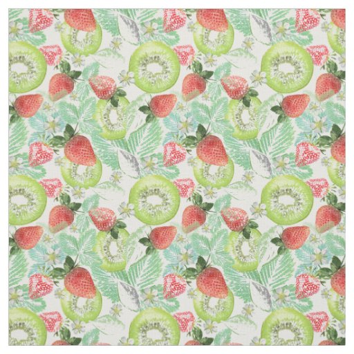 Strawberry and kiwi. fabric