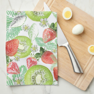 Strawberry and kiwi. kitchen towel