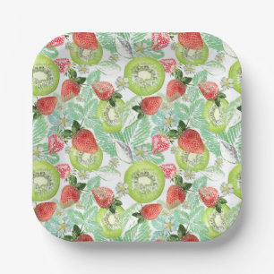 Strawberry and kiwi. paper plates