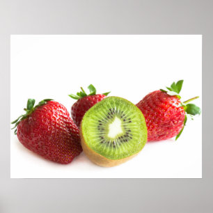 Strawberry and kiwi poster