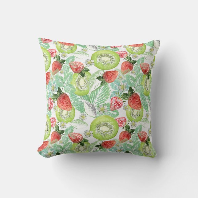 Strawberry and kiwi.  throw pillow (Front)