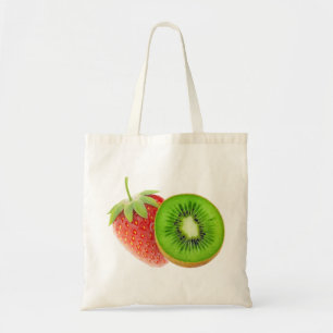 Strawberry and kiwi tote bag