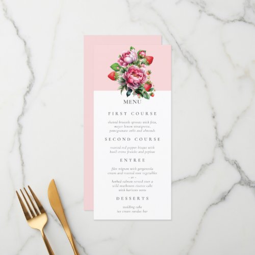 Strawberry and Peonies Summer Wedding Menu