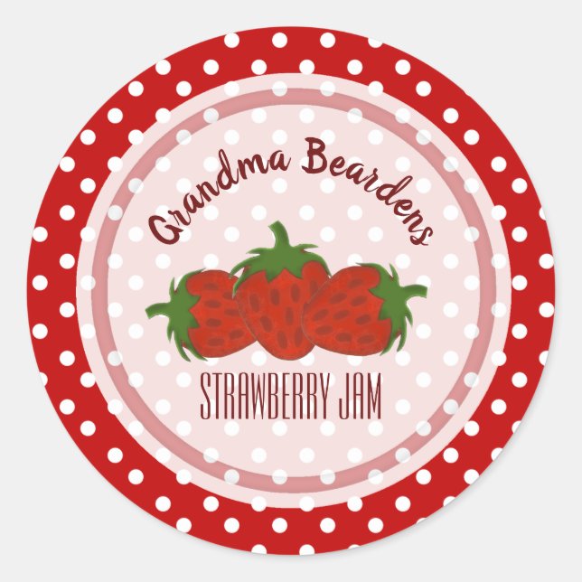 Strawberry And Polka Dot Personalized Labels (Front)