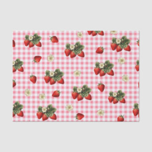 Strawberry and red gingham cute tissue paper