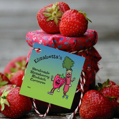 Strawberry and Rhubarb Pals Jam Pie Cobbler  Favor Tags