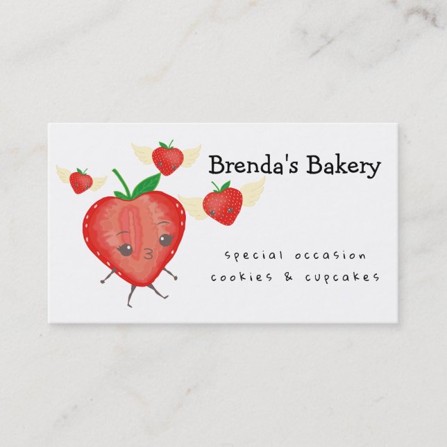 Strawberry angels bakery confections business card (Front)