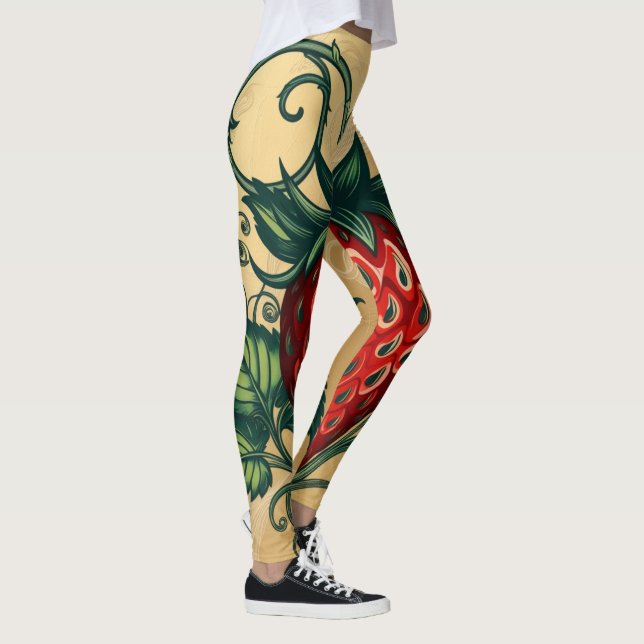 Strawberry Art Design  Leggings (Right)