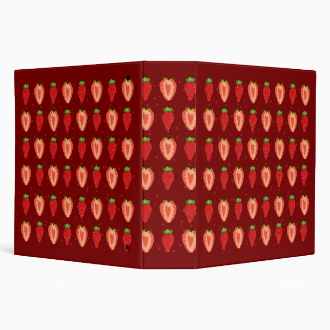 Strawberry Artist Strawberry Easy Drawing Strawber 3 Ring Binder (Background)