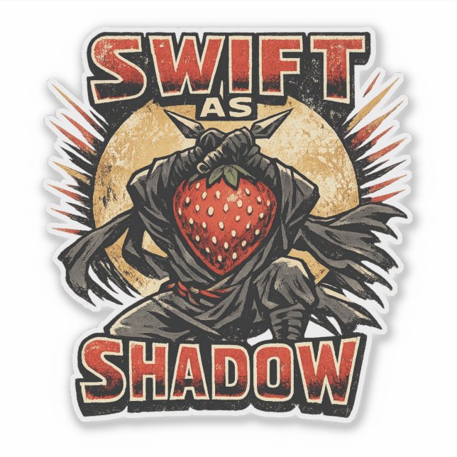 Strawberry Assassin – SWIFT AS SHADOW Hero  Sticker (Front)