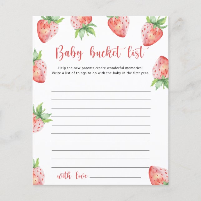Strawberry - Baby bucket list (Front)