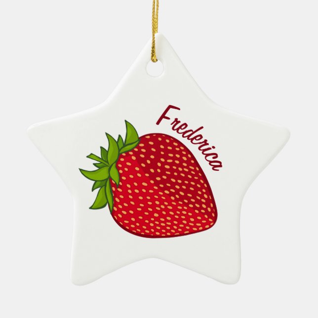 Strawberry Baby Ceramic Ornament (Front)