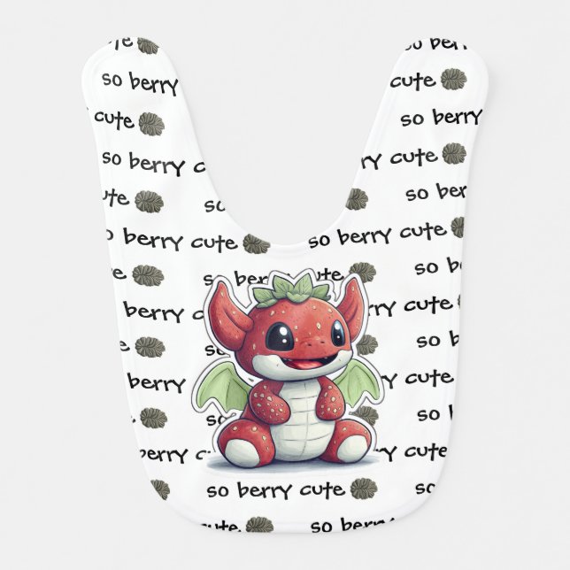 Strawberry Baby Dragon Baby Bib (Front)