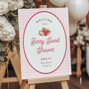 Strawberry Baby Girl Shower-Vintage style Welcome  Foam Board