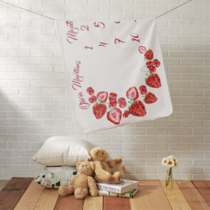 Strawberry Baby Monthly Milestone Blanket