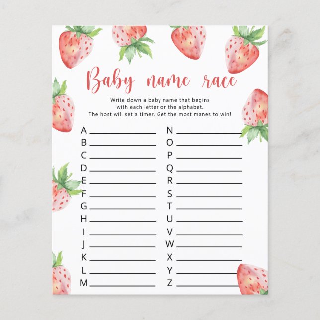 Strawberry - Baby name race game (Front)