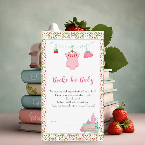 Strawberry Baby Outfit With Pattern Baby Shower Enclosure Card