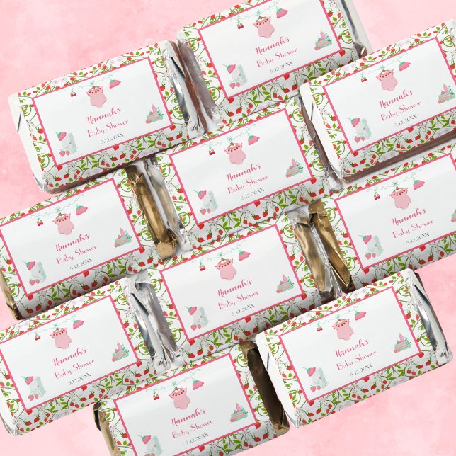 Strawberry Baby Outfit With Pattern Baby Shower Hershey's Miniatures (Perfect size for favor bags or displaying on table.)