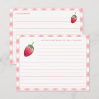 Strawberry Baby Shower Advice For Mom Card