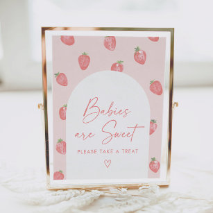 Strawberry Baby Shower Babies are Sweet Poster