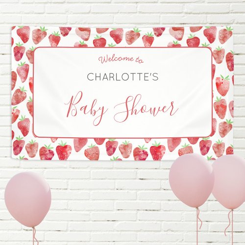 Strawberry Baby Shower Banner