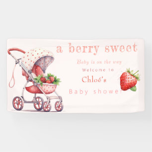 strawberry baby shower banner