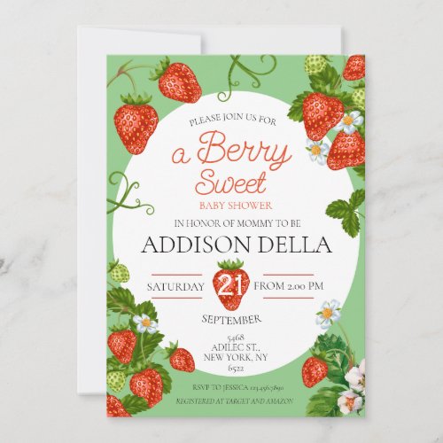 Strawberry Baby Shower Berry Baby Invitation