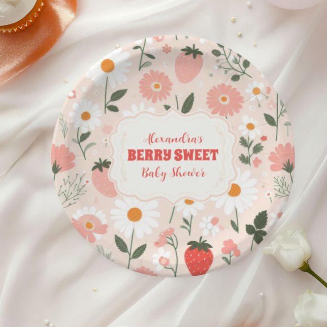 Strawberry Baby Shower Berry Paper Plates (Creator Uploaded)
