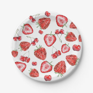 Strawberry Baby Shower Berry Red Paper Plates