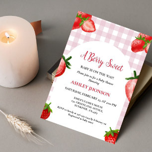 Strawberry baby shower   Berry Sweet baby  Invitation