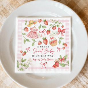 Strawberry Baby Shower Berry Sweet Farmers Market Napkins