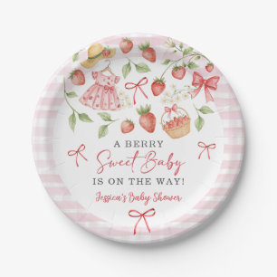 Strawberry Baby Shower Berry Sweet Farmers Market Paper Plates