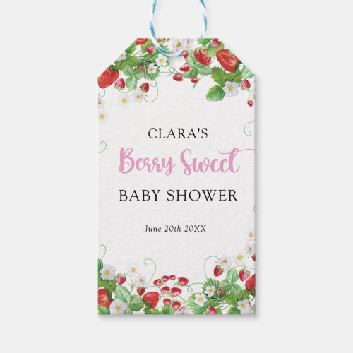 Strawberry Baby Shower Berry Sweet Gift Tags