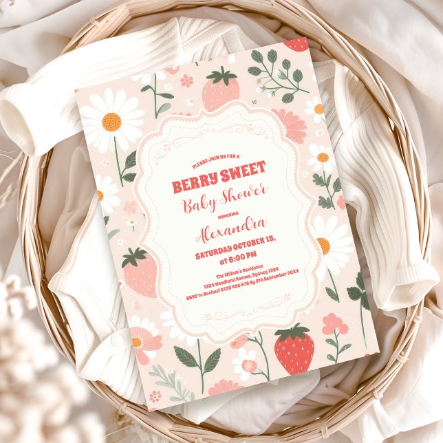 Strawberry Baby Shower | Berry Sweet  Invitation (Creator Uploaded)
