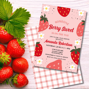 Strawberry Baby Shower   Berry Sweet Invitation