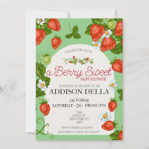 Strawberry Baby Shower Berry Sweet Invitation