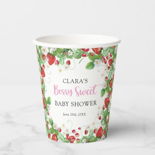 Strawberry Baby Shower Berry Sweet  Paper Cups