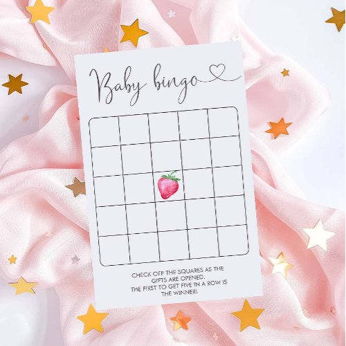 Strawberry Baby Shower Bingo Game