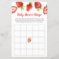 Strawberry Baby Shower Bingo Game