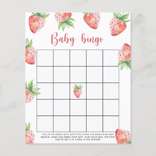 Strawberry _ Baby shower bingo game