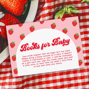 Strawberry Baby Shower Book Request Enclosure Card