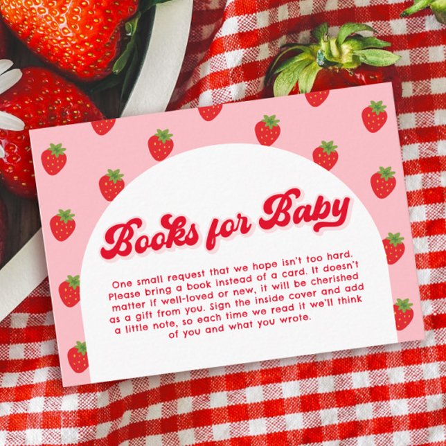 Strawberry Baby Shower Book Request Enclosure Card (Creator Uploaded)